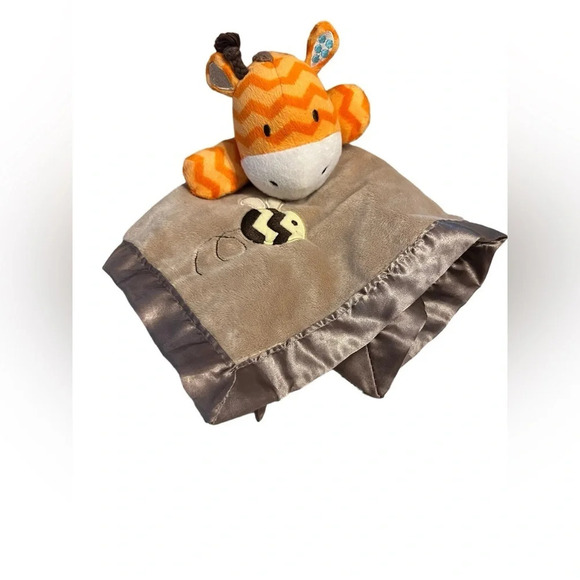 Giraffe bee lovey security blanket Circo Target brown tan orange satin p… - Picture 1 of 5
